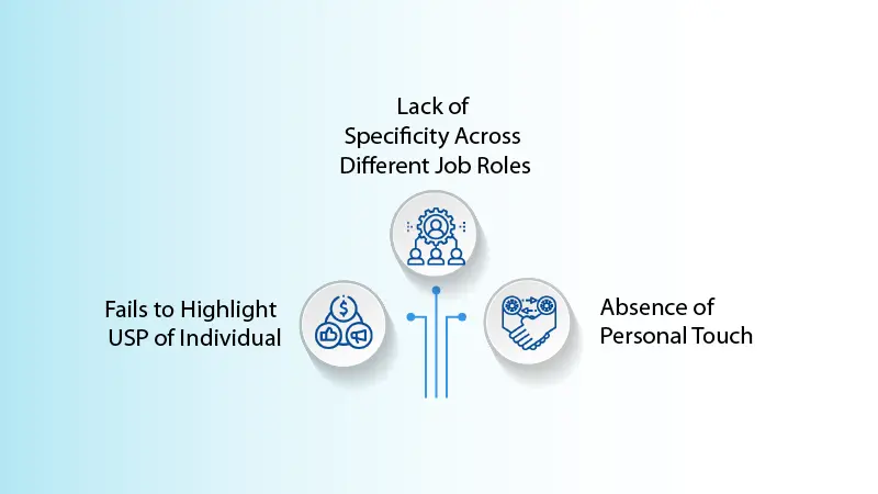 infographic representing disadvantages of generic career objective