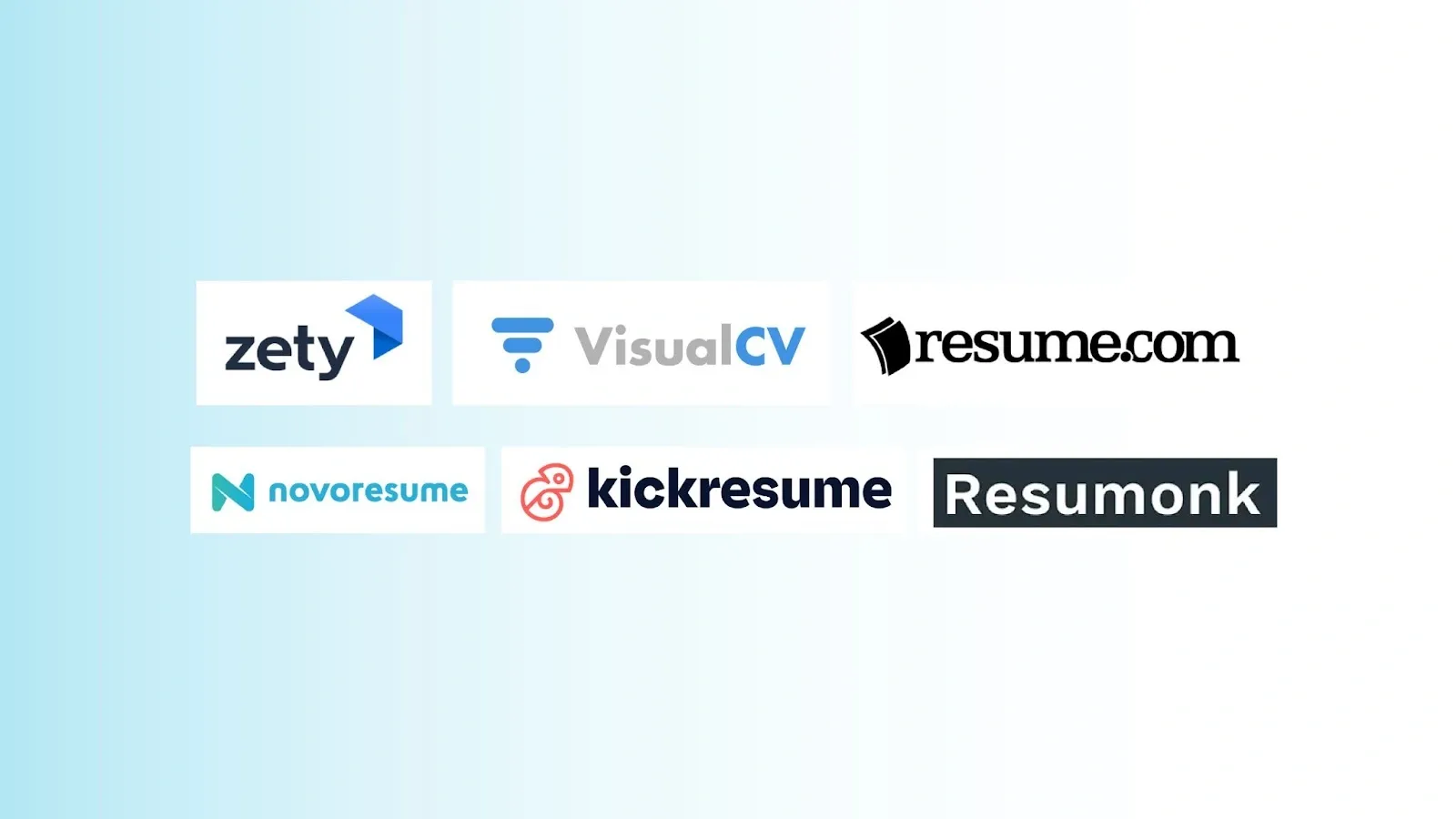 infographic representing 6 online resume builders