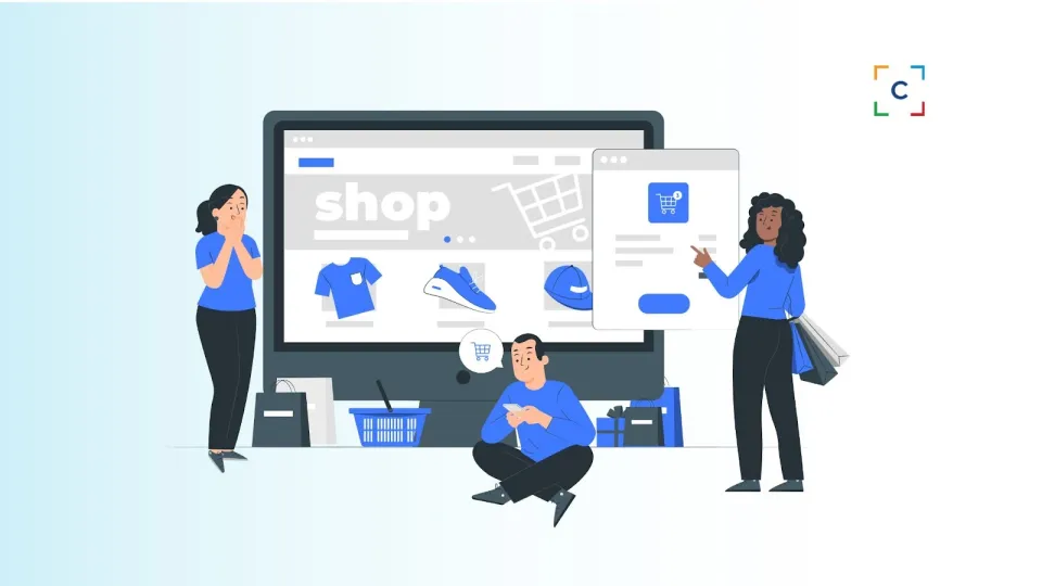 Customers engaging with online shop interface